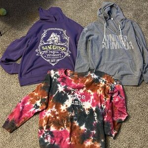 Lot of Large sweatshirts 2 hoodies 1 crew neck